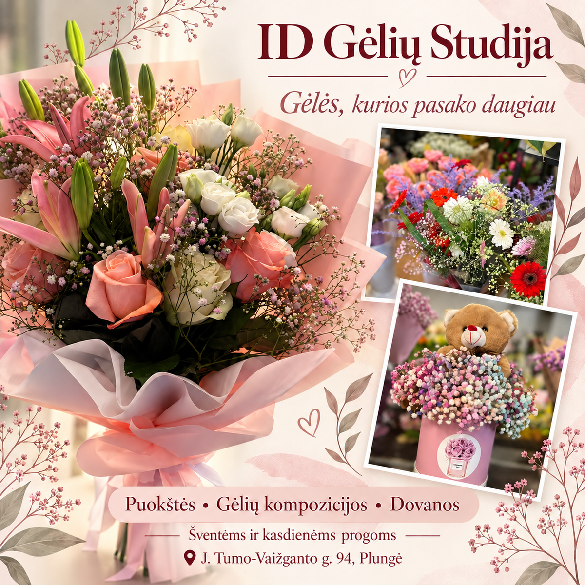 ID Gėlių Studija – gėlės ir kompozicijos Plungėje