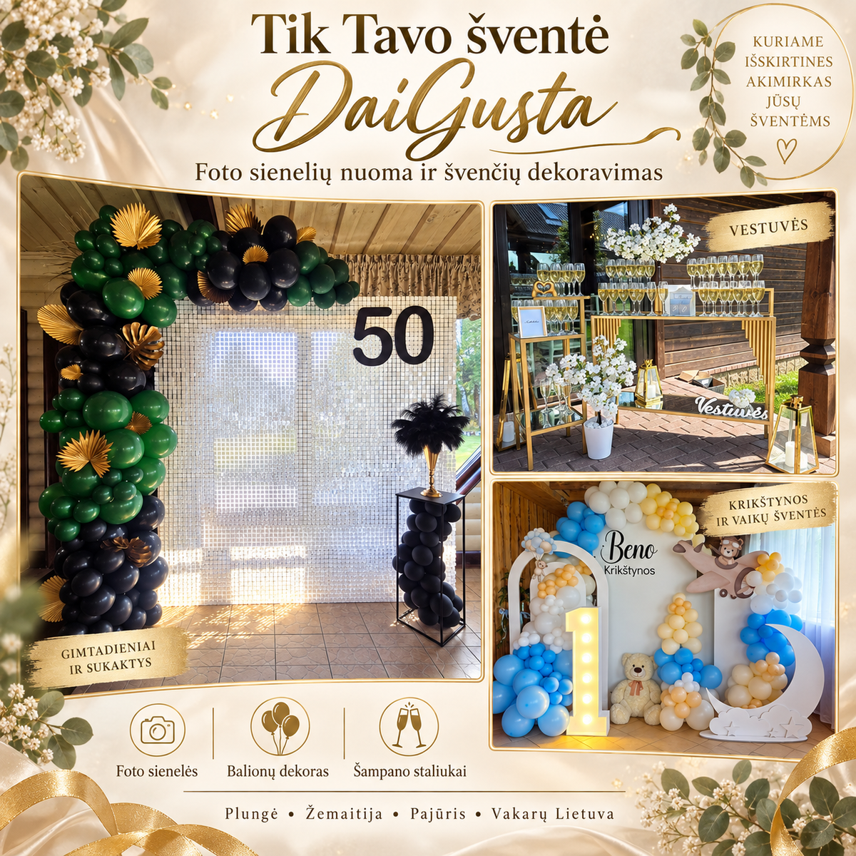 Tik Tavo šventė DaiGusta – švenčių dekoravimas